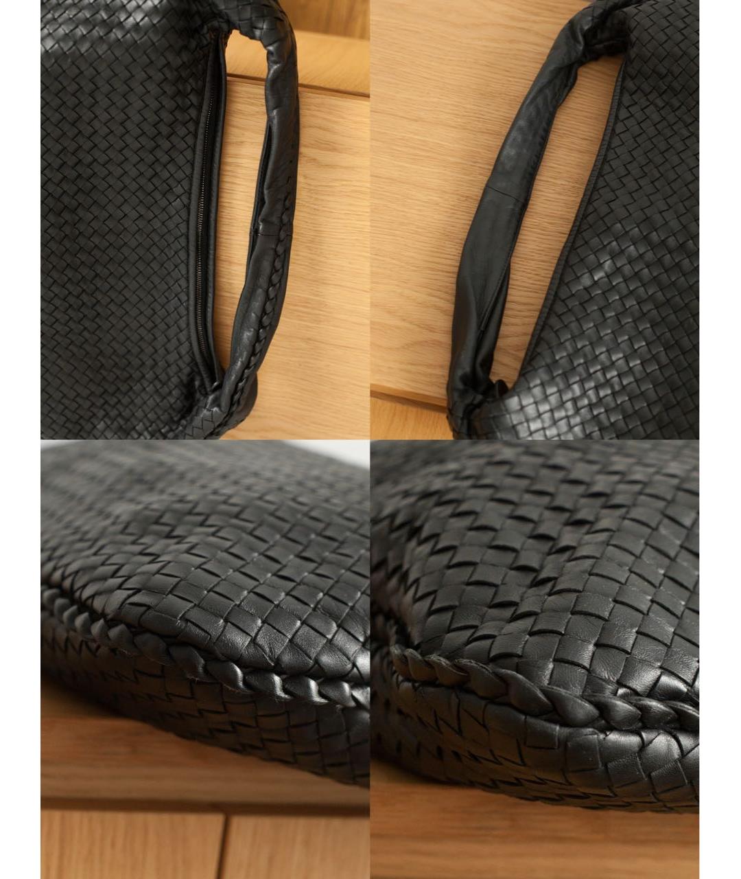 BOTTEGA VENETA Черная кожаная сумка тоут, фото 6