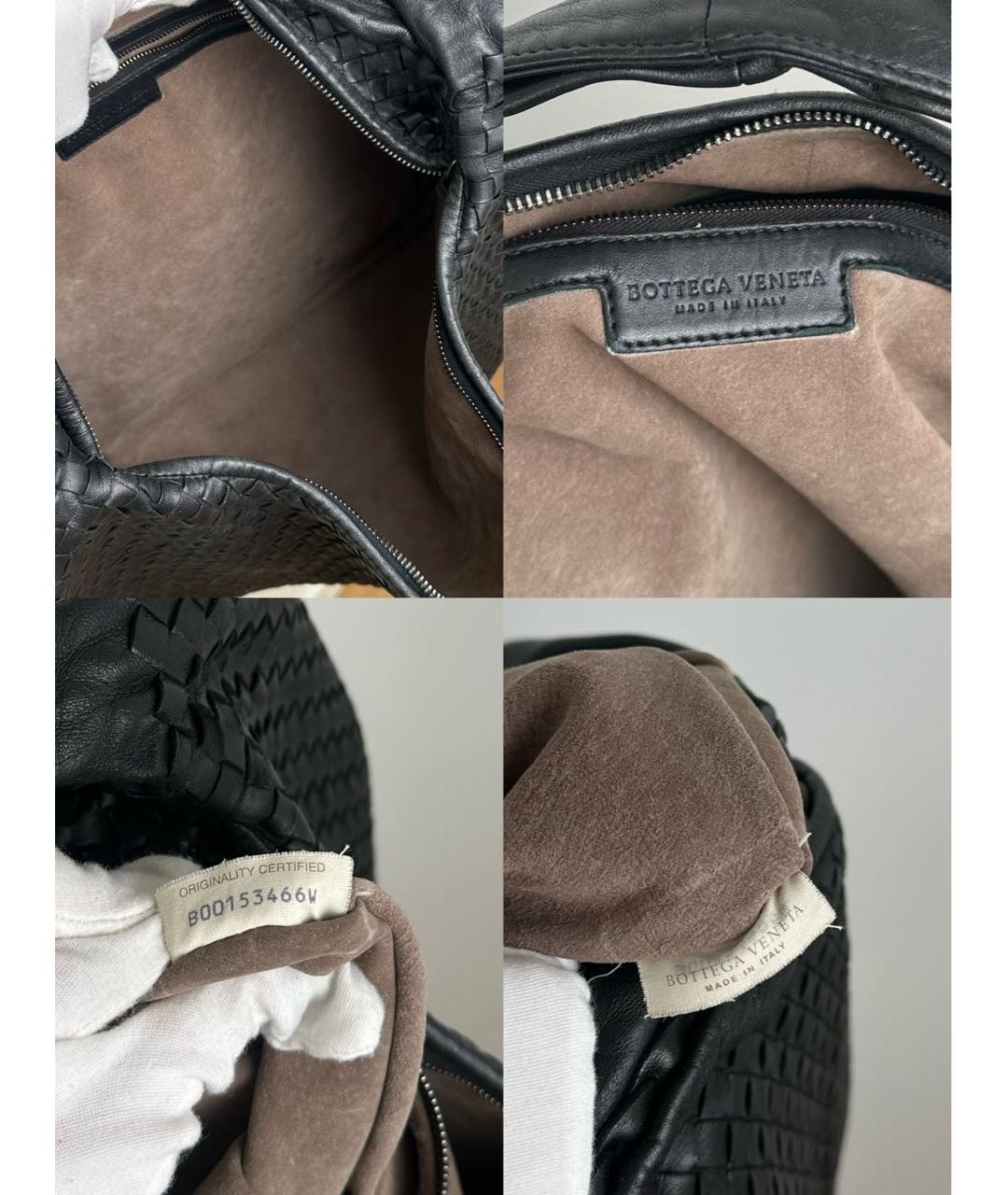 BOTTEGA VENETA Черная кожаная сумка тоут, фото 7