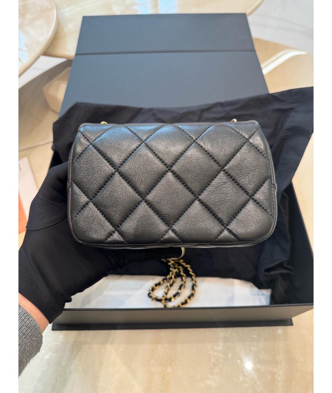 CHANEL Черная кожаная сумка через плечо, фото 3