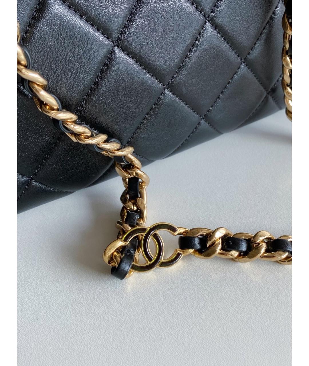 CHANEL Черная кожаная сумка через плечо, фото 6
