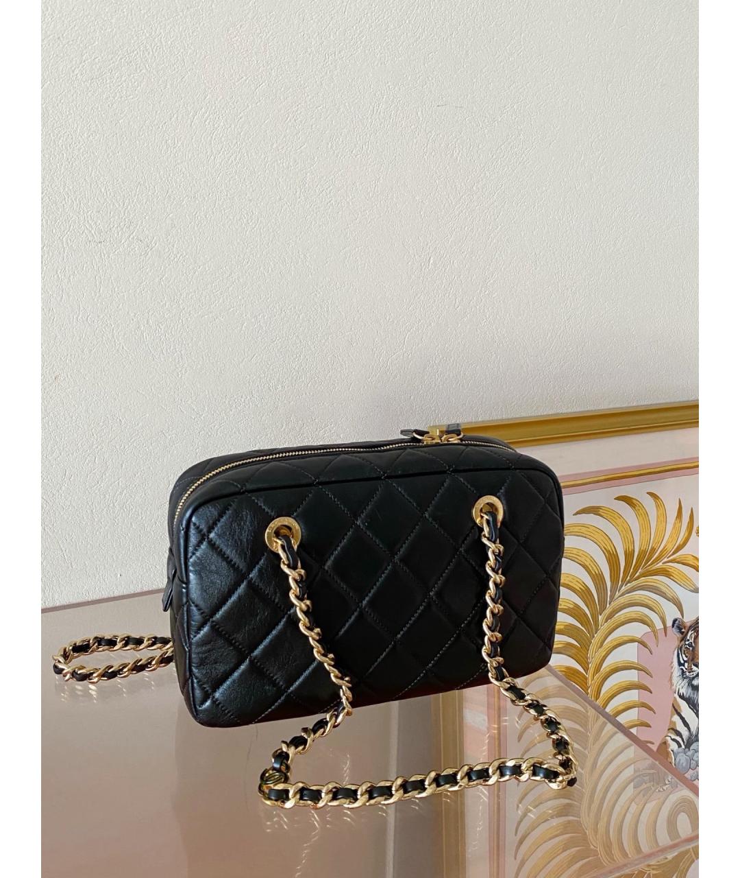 CHANEL Черная кожаная сумка через плечо, фото 3