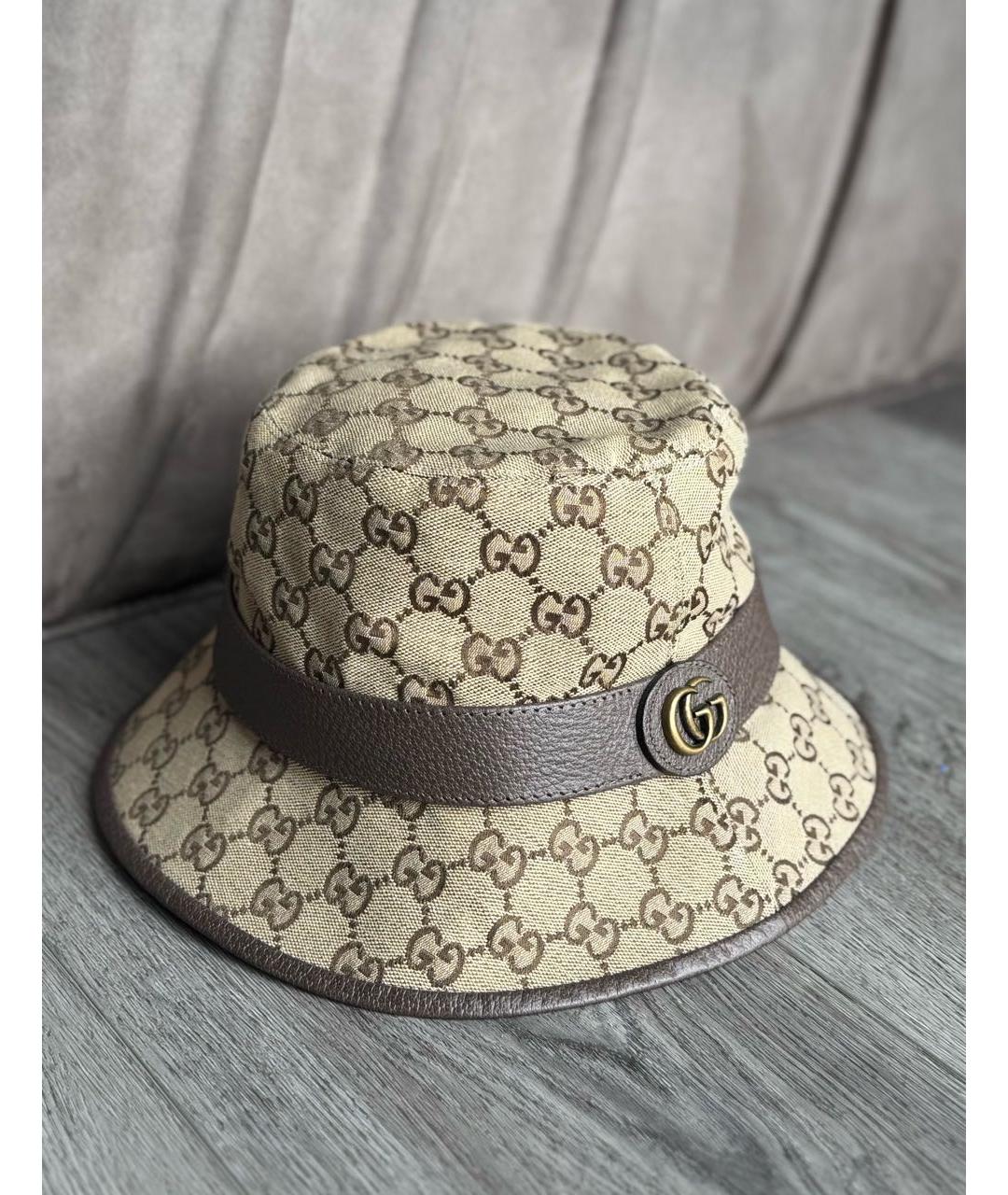 GUCCI Бежевая хлопковая панама, фото 4