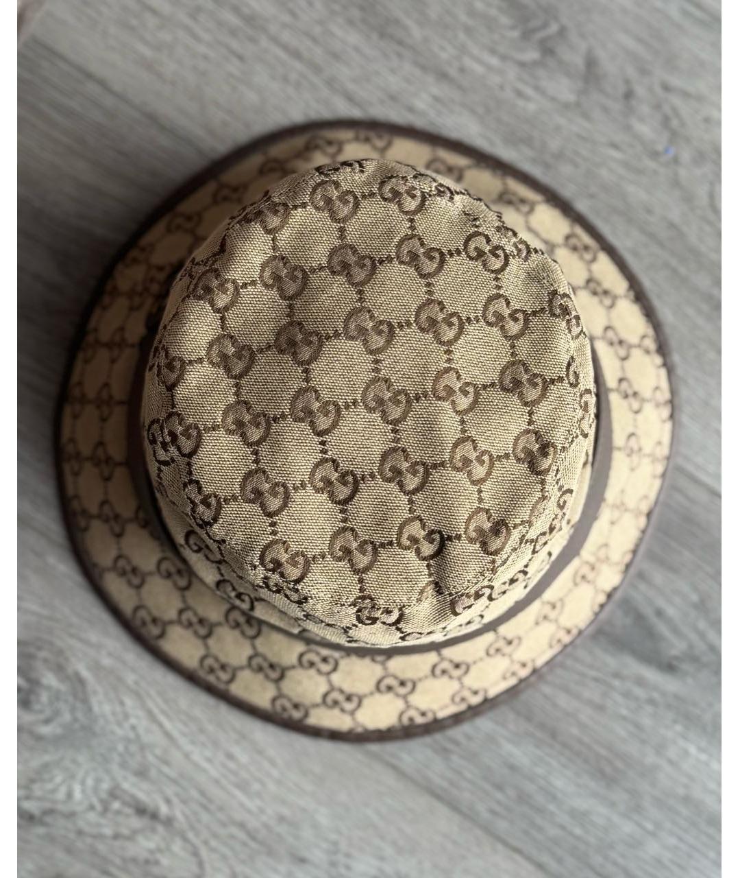 GUCCI Бежевая хлопковая панама, фото 6