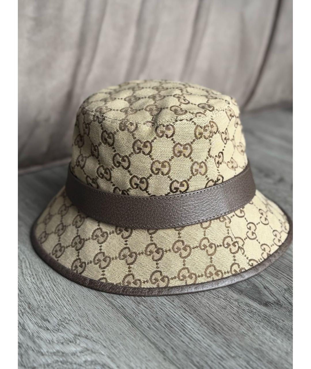 GUCCI Бежевая хлопковая панама, фото 5