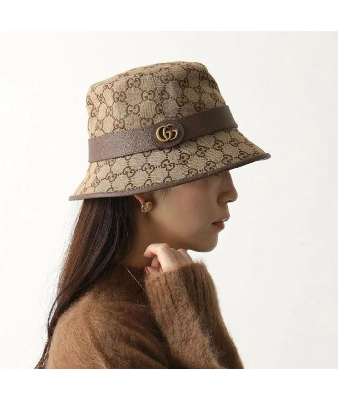 GUCCI Бежевая хлопковая панама, фото 2