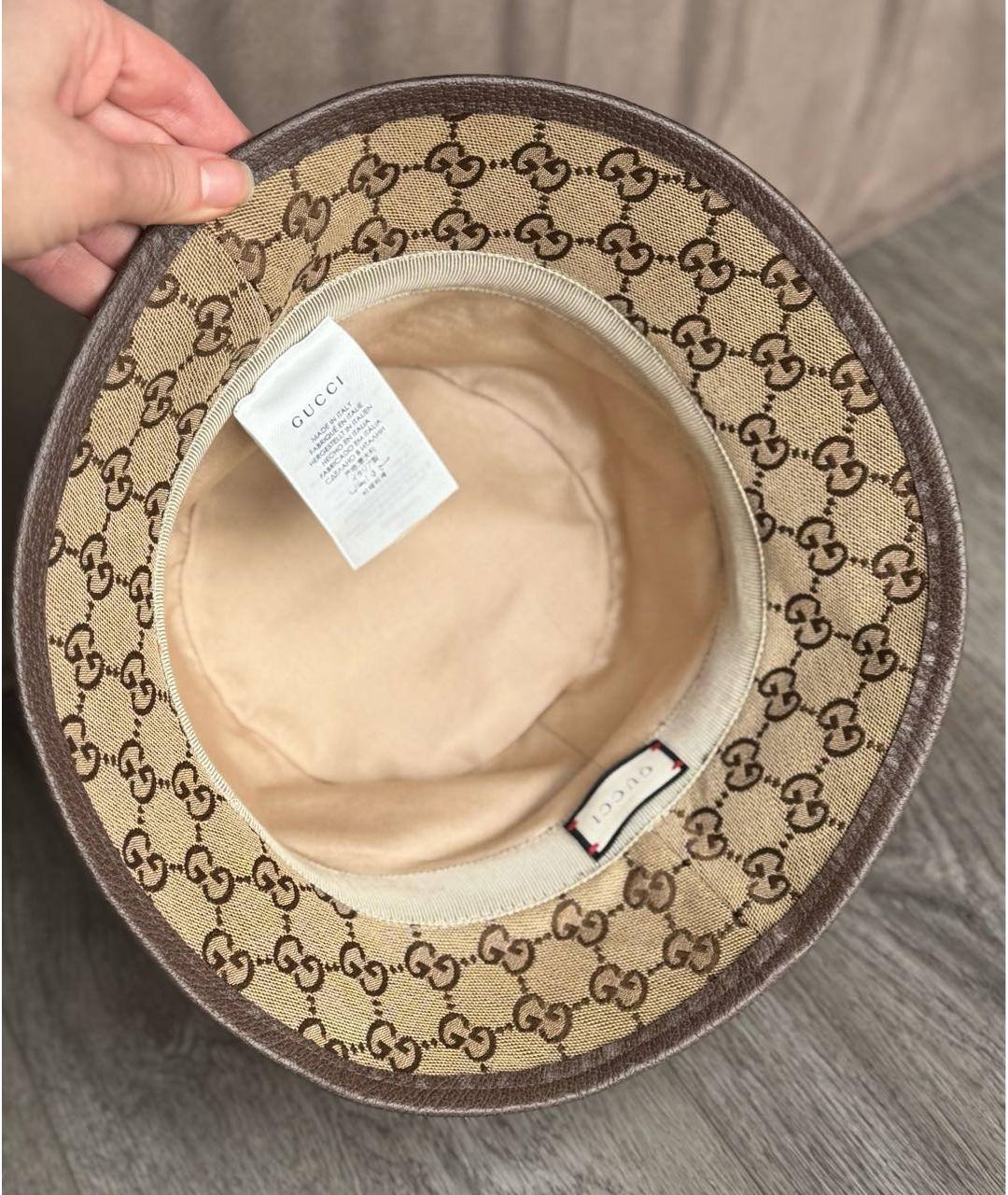 GUCCI Бежевая хлопковая панама, фото 3