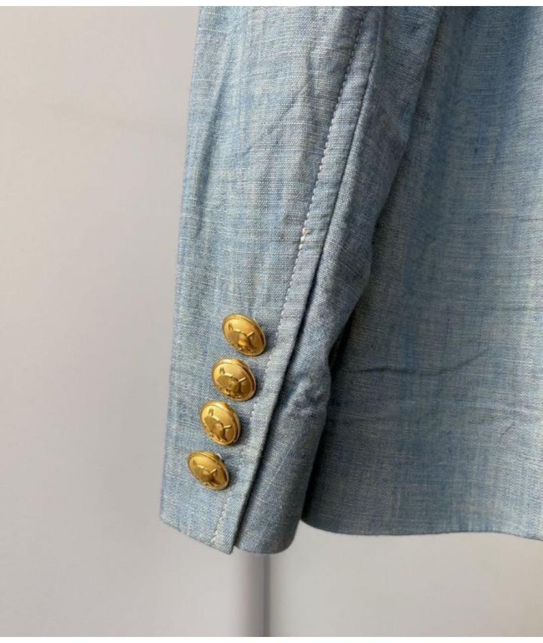 POLO RALPH LAUREN Голубой хлопковый жакет/пиджак, фото 4