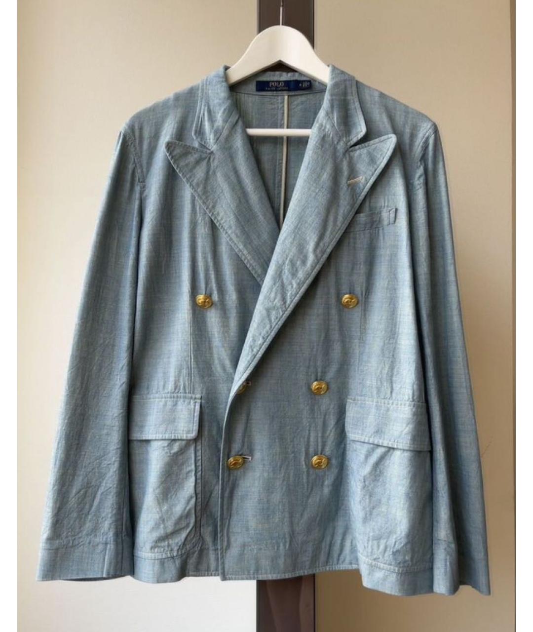 POLO RALPH LAUREN Голубой хлопковый жакет/пиджак, фото 8