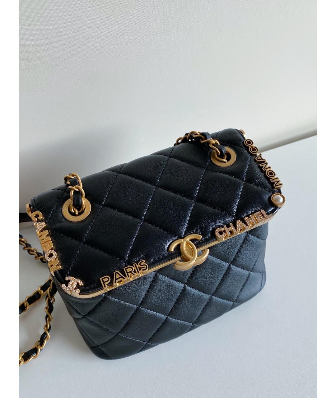 CHANEL Черная кожаная сумка через плечо, фото 5