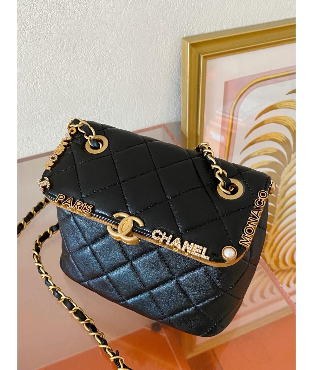 CHANEL Черная кожаная сумка через плечо, фото 4