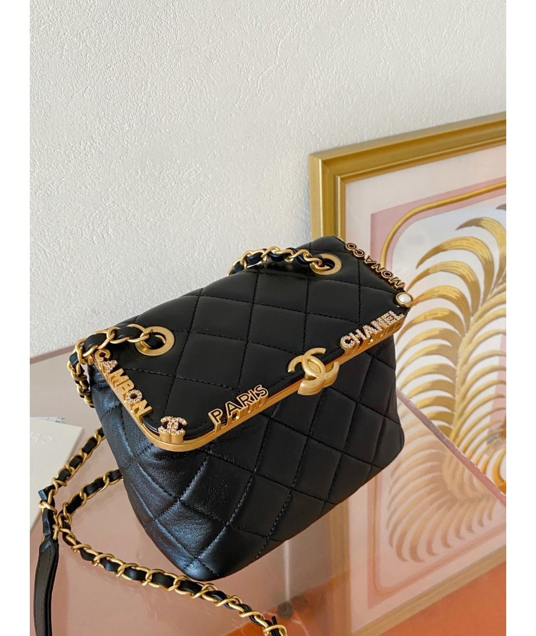 CHANEL Черная кожаная сумка через плечо, фото 3