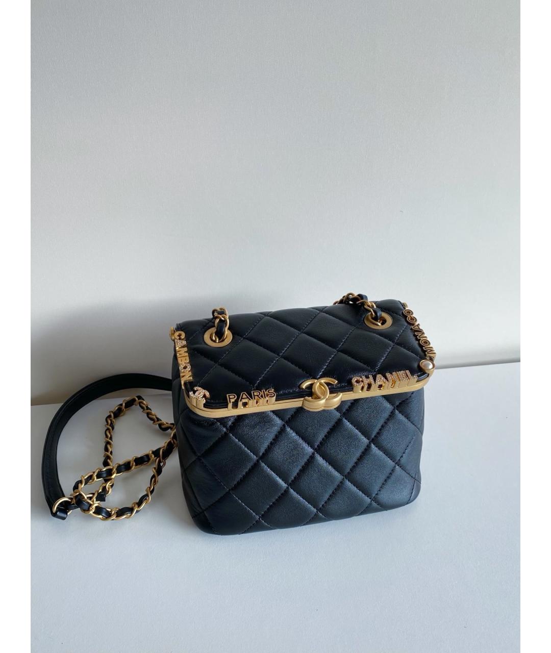 CHANEL Черная кожаная сумка через плечо, фото 7