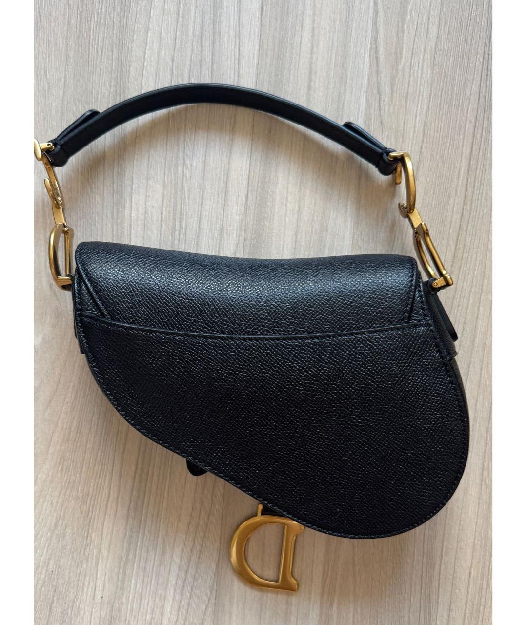 CHRISTIAN DIOR Черная кожаная сумка через плечо, фото 2