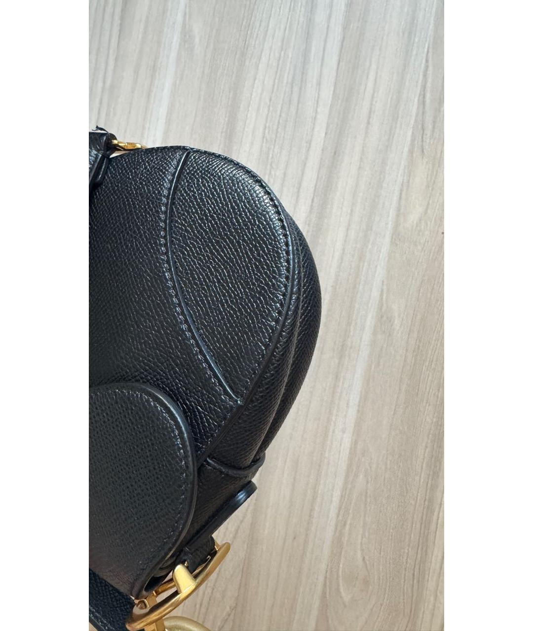 CHRISTIAN DIOR Черная кожаная сумка через плечо, фото 5