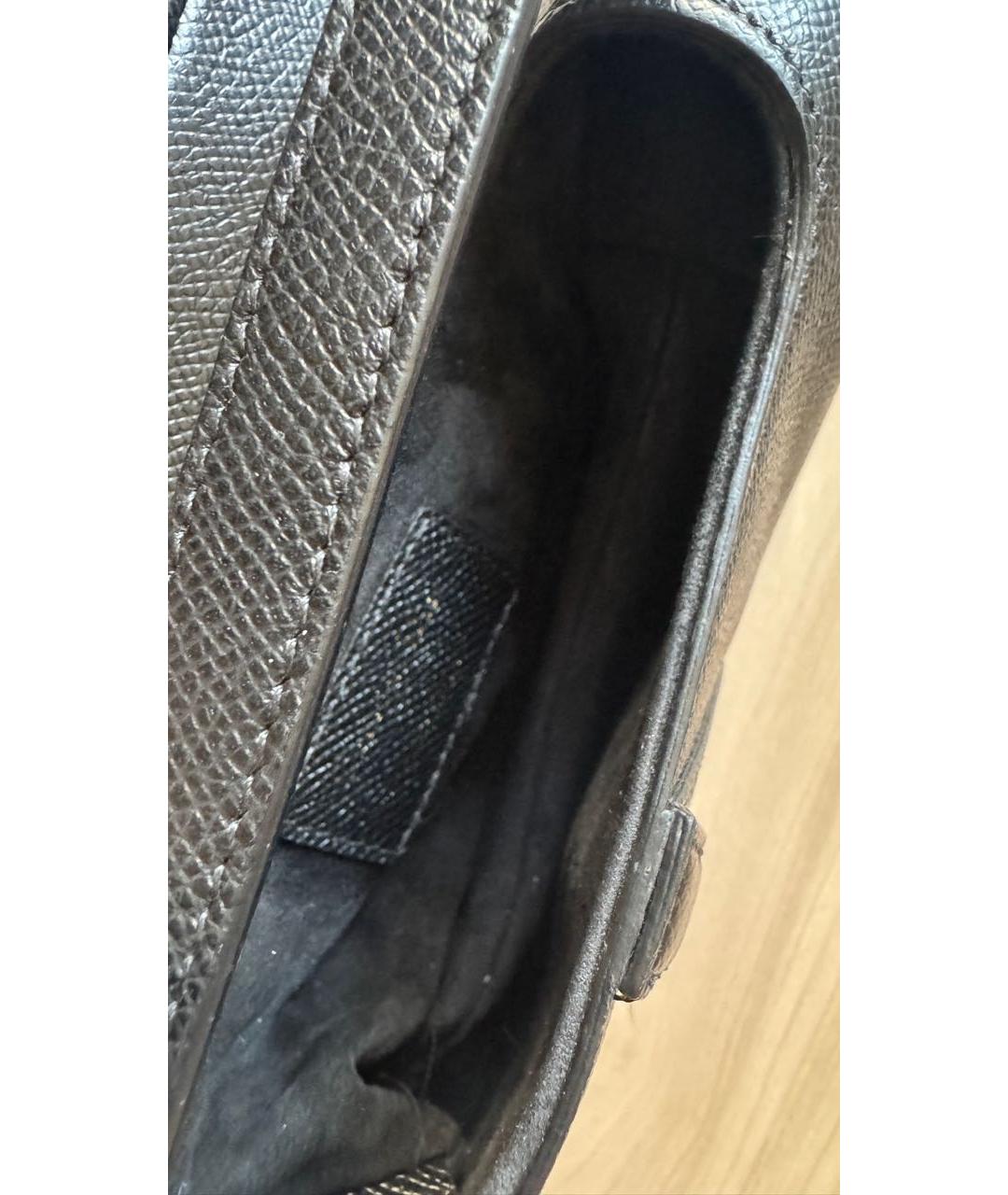 CHRISTIAN DIOR Черная кожаная сумка через плечо, фото 8