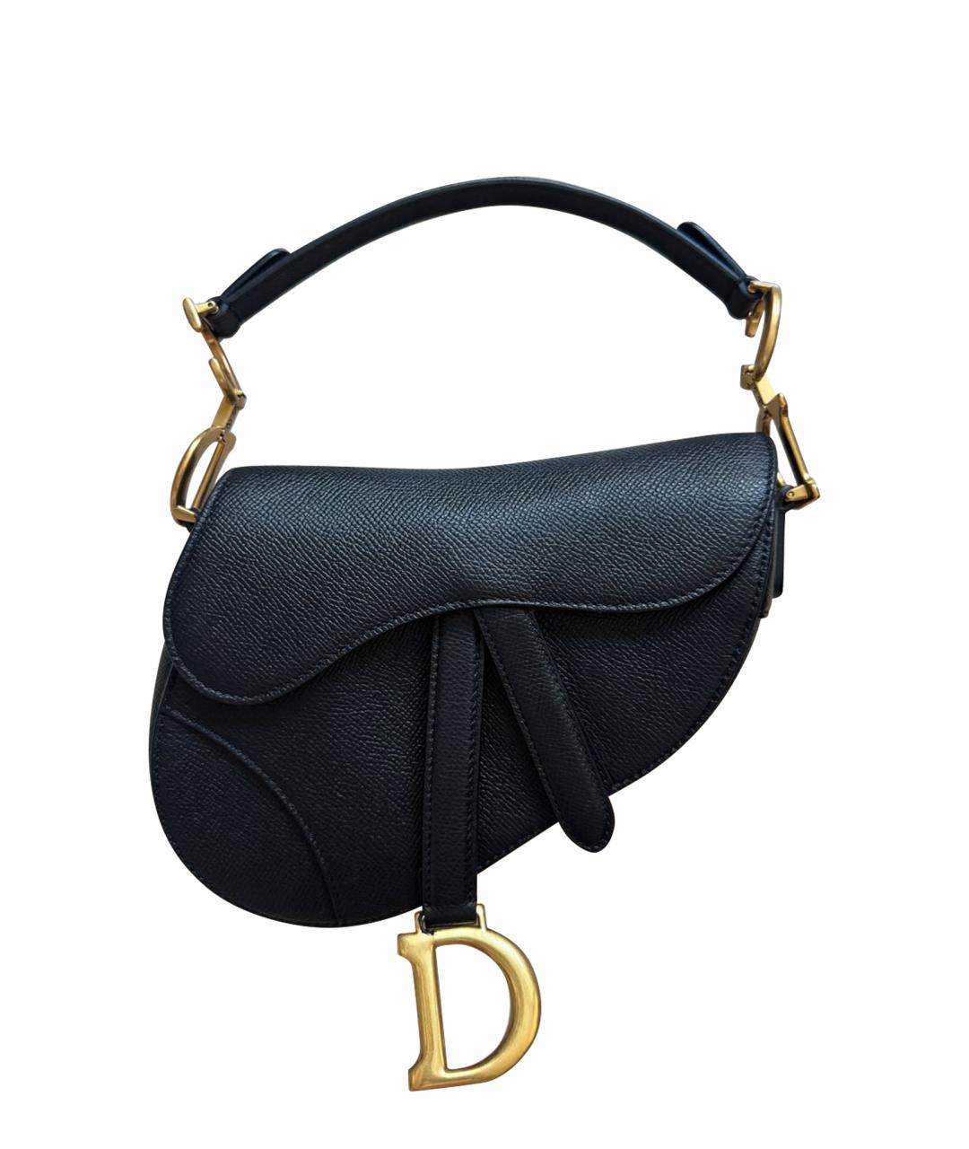 CHRISTIAN DIOR Черная кожаная сумка через плечо, фото 1