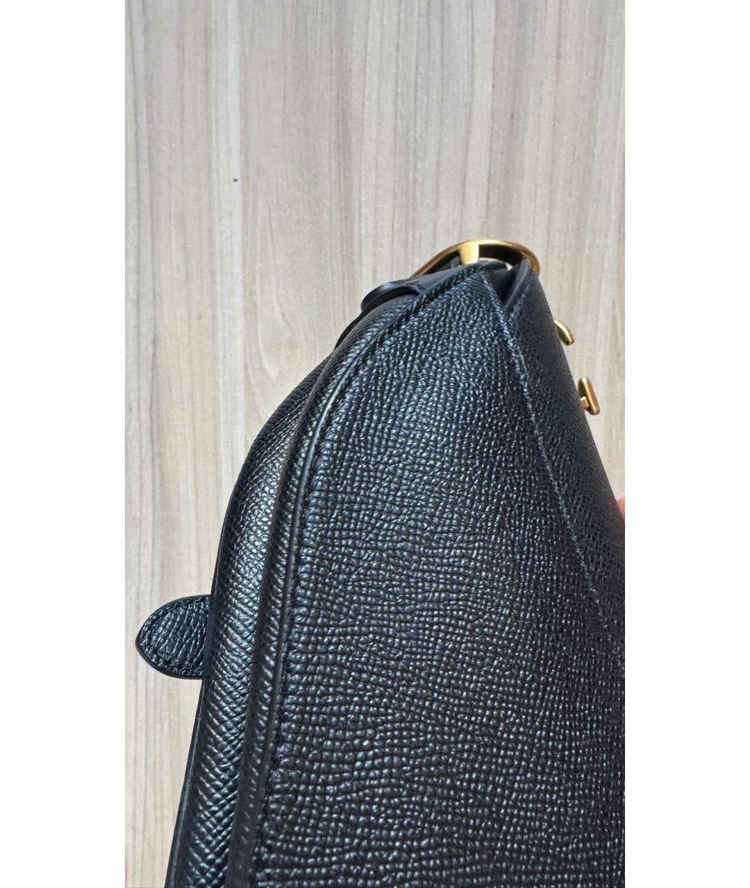 CHRISTIAN DIOR Черная кожаная сумка через плечо, фото 4