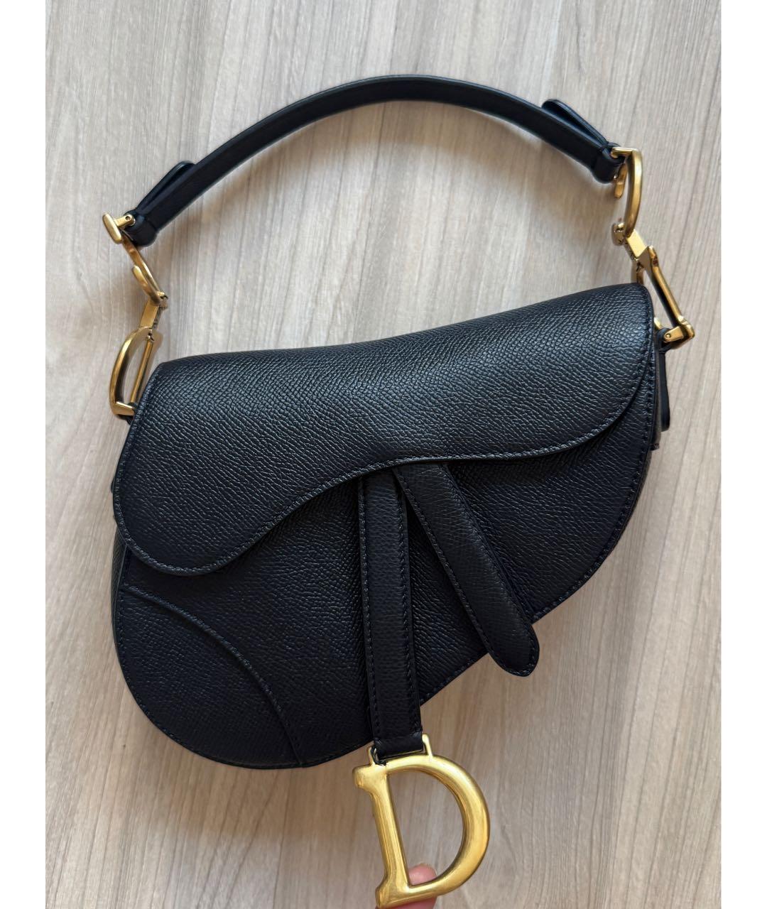 CHRISTIAN DIOR Черная кожаная сумка через плечо, фото 9