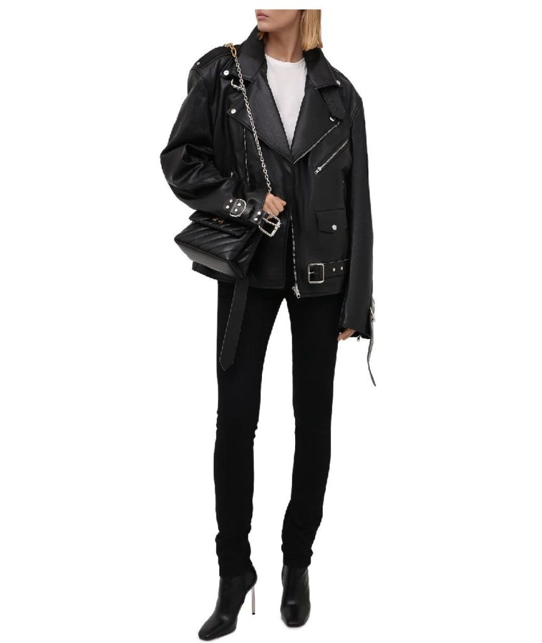 SAINT LAURENT Черные хлопко-эластановые джинсы слим, фото 2