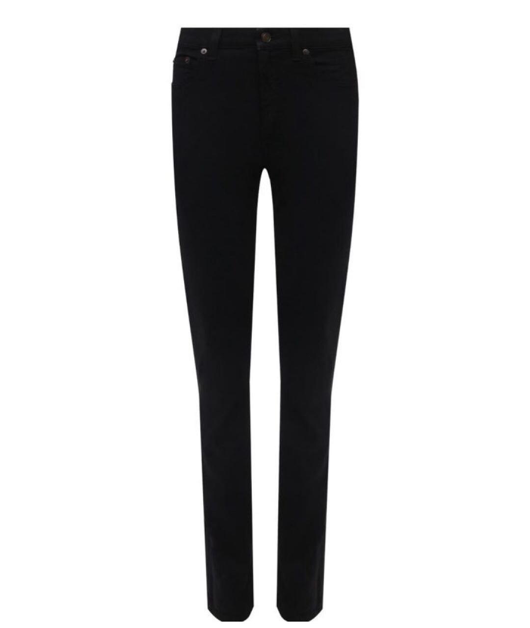 SAINT LAURENT Черные хлопко-эластановые джинсы слим, фото 1