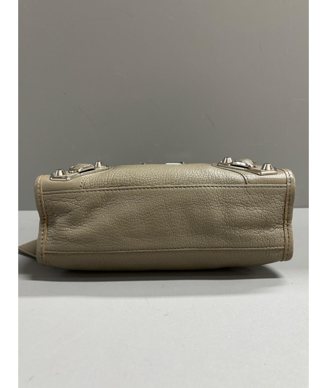 BALENCIAGA Хаки кожаная сумка с короткими ручками, фото 5