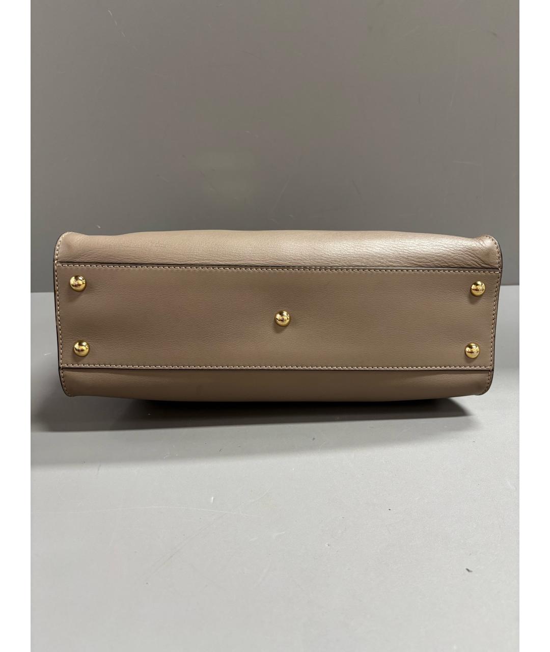 FENDI Серая кожаная сумка тоут, фото 3