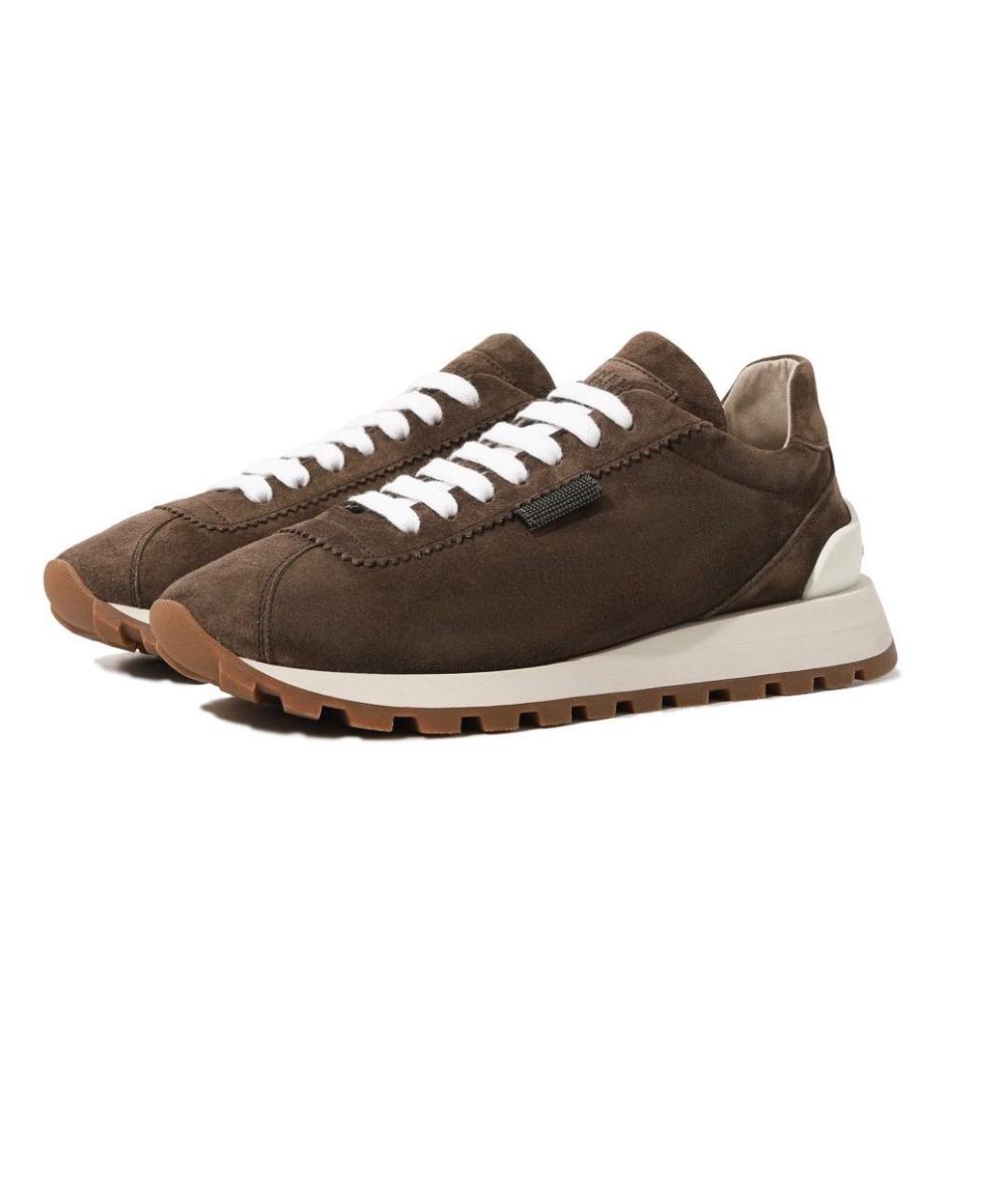 BRUNELLO CUCINELLI Коричневые замшевые кроссовки, фото 2