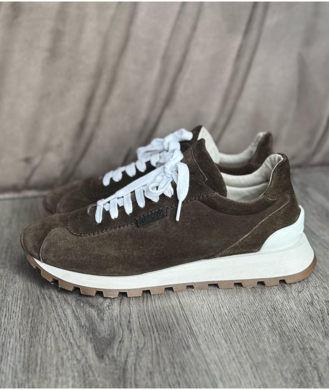 BRUNELLO CUCINELLI Коричневые замшевые кроссовки, фото 7