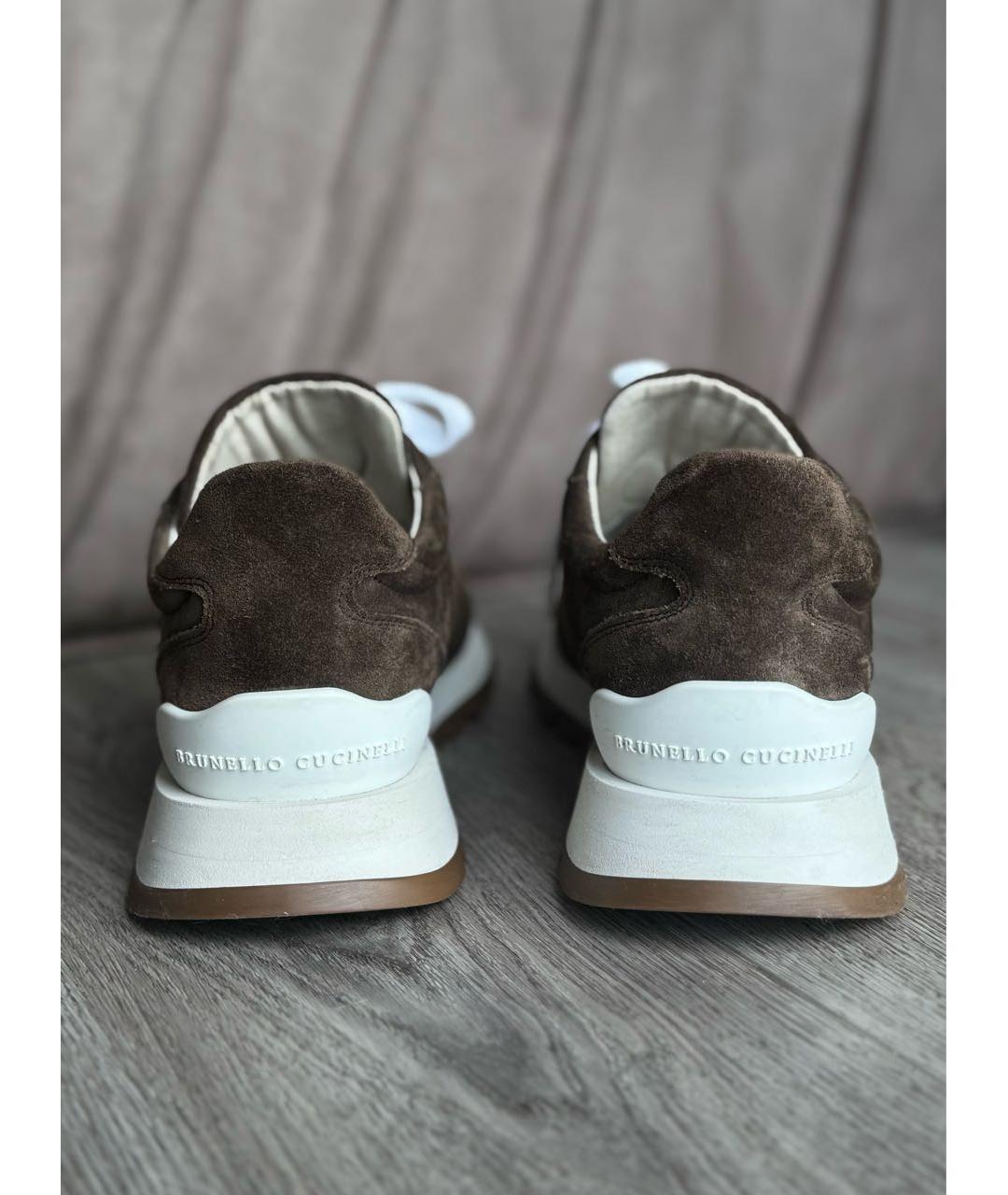BRUNELLO CUCINELLI Коричневые замшевые кроссовки, фото 8