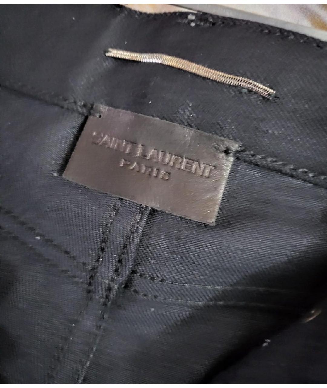 SAINT LAURENT Черные хлопко-эластановые джинсы скинни, фото 7