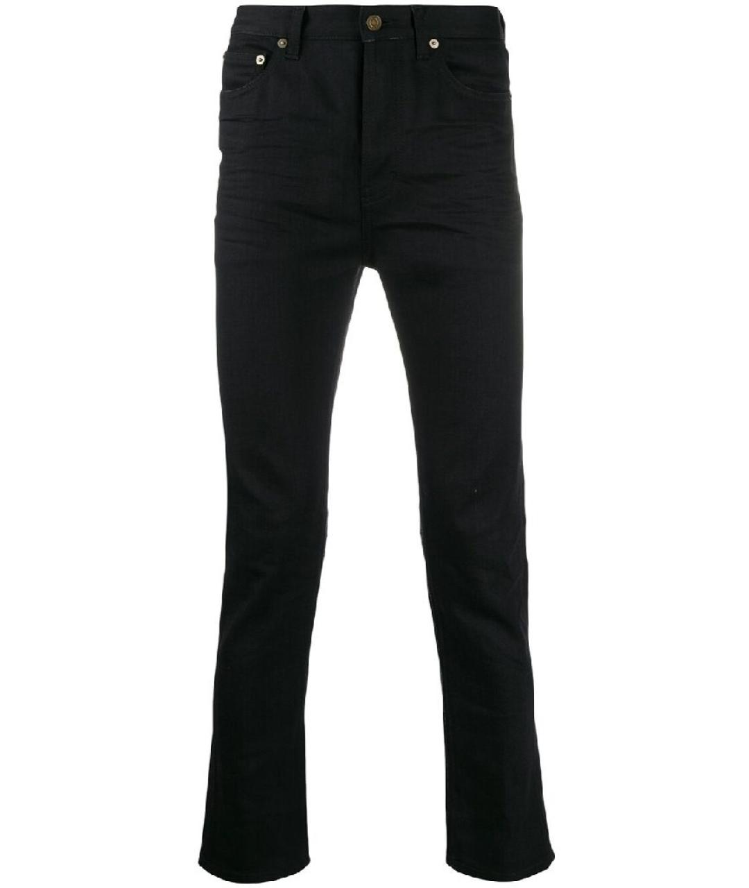 SAINT LAURENT Черные хлопко-эластановые джинсы скинни, фото 1
