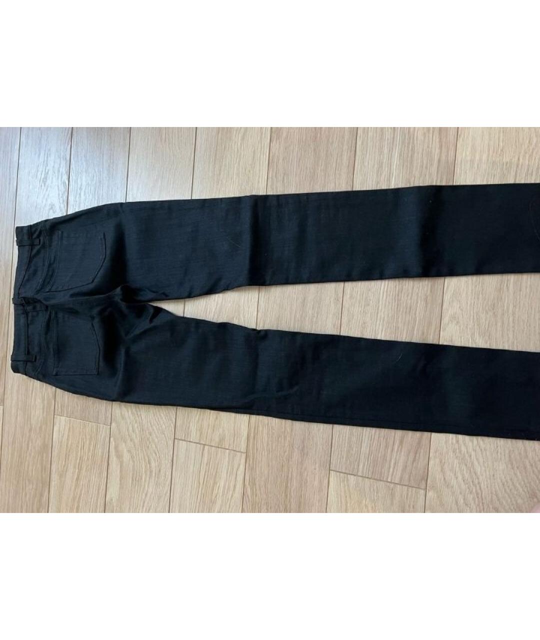 SAINT LAURENT Черные хлопко-эластановые джинсы скинни, фото 3