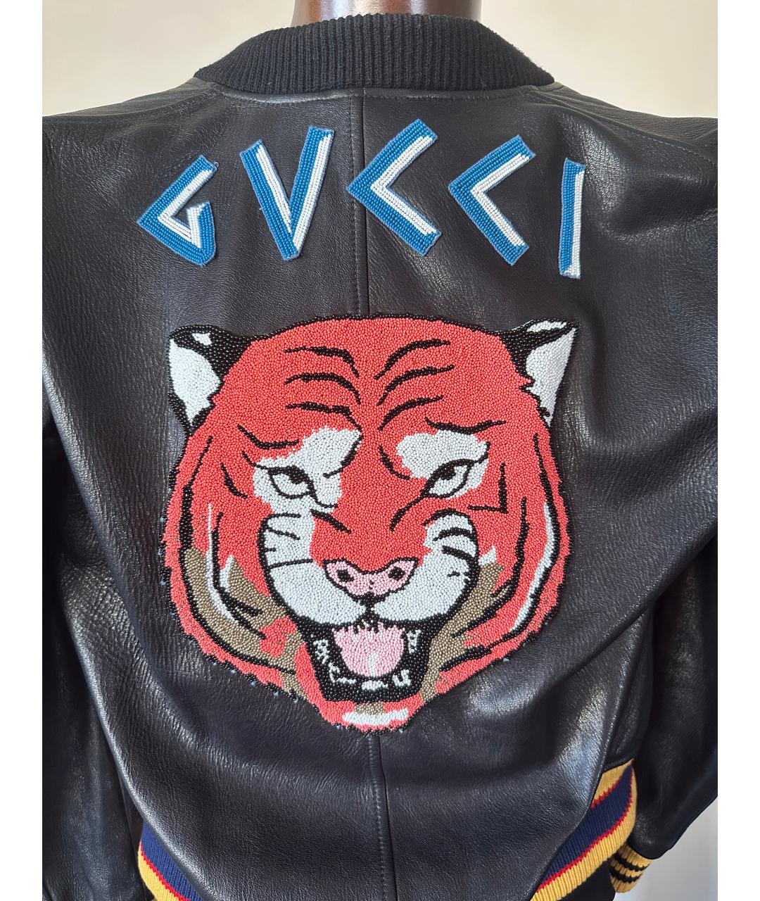 GUCCI Черная кожаная куртка, фото 2