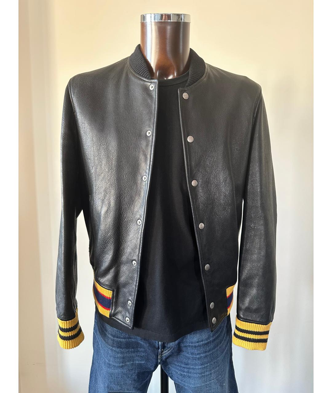 GUCCI Черная кожаная куртка, фото 6