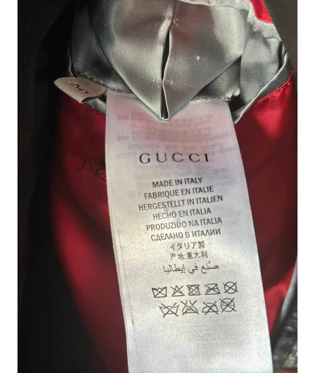 GUCCI Черная кожаная куртка, фото 5