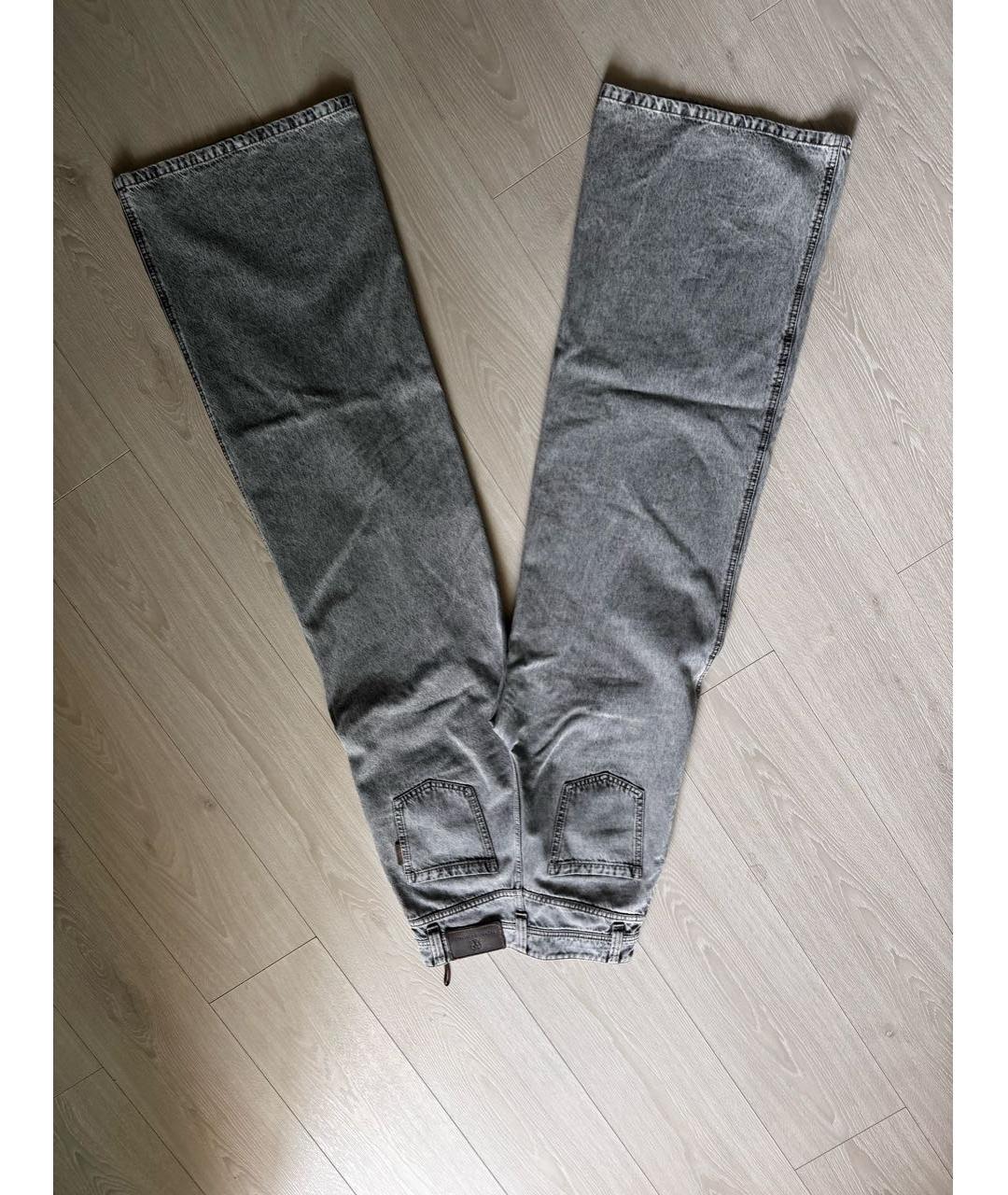 BRUNELLO CUCINELLI Серые хлопковые джинсы клеш, фото 2