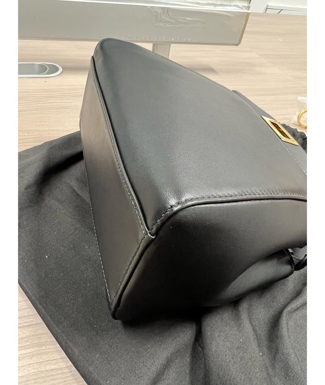 FENDI Черная кожаная сумка с короткими ручками, фото 6