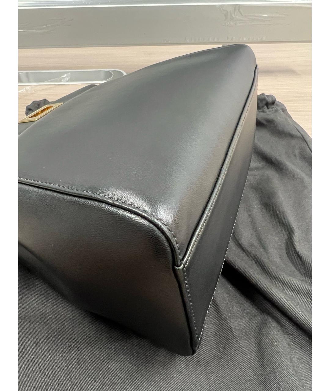 FENDI Черная кожаная сумка с короткими ручками, фото 7