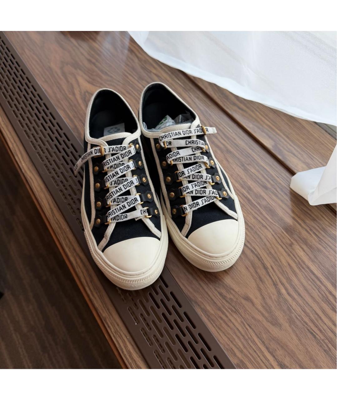 CHRISTIAN DIOR Черные текстильные кеды, фото 2