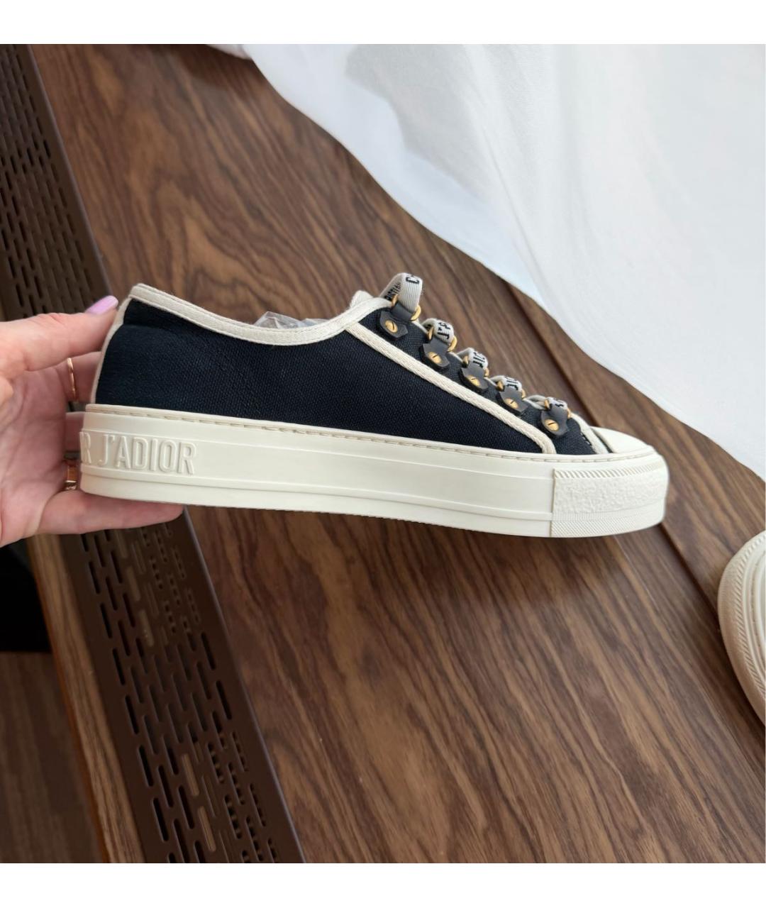 CHRISTIAN DIOR Черные текстильные кеды, фото 6