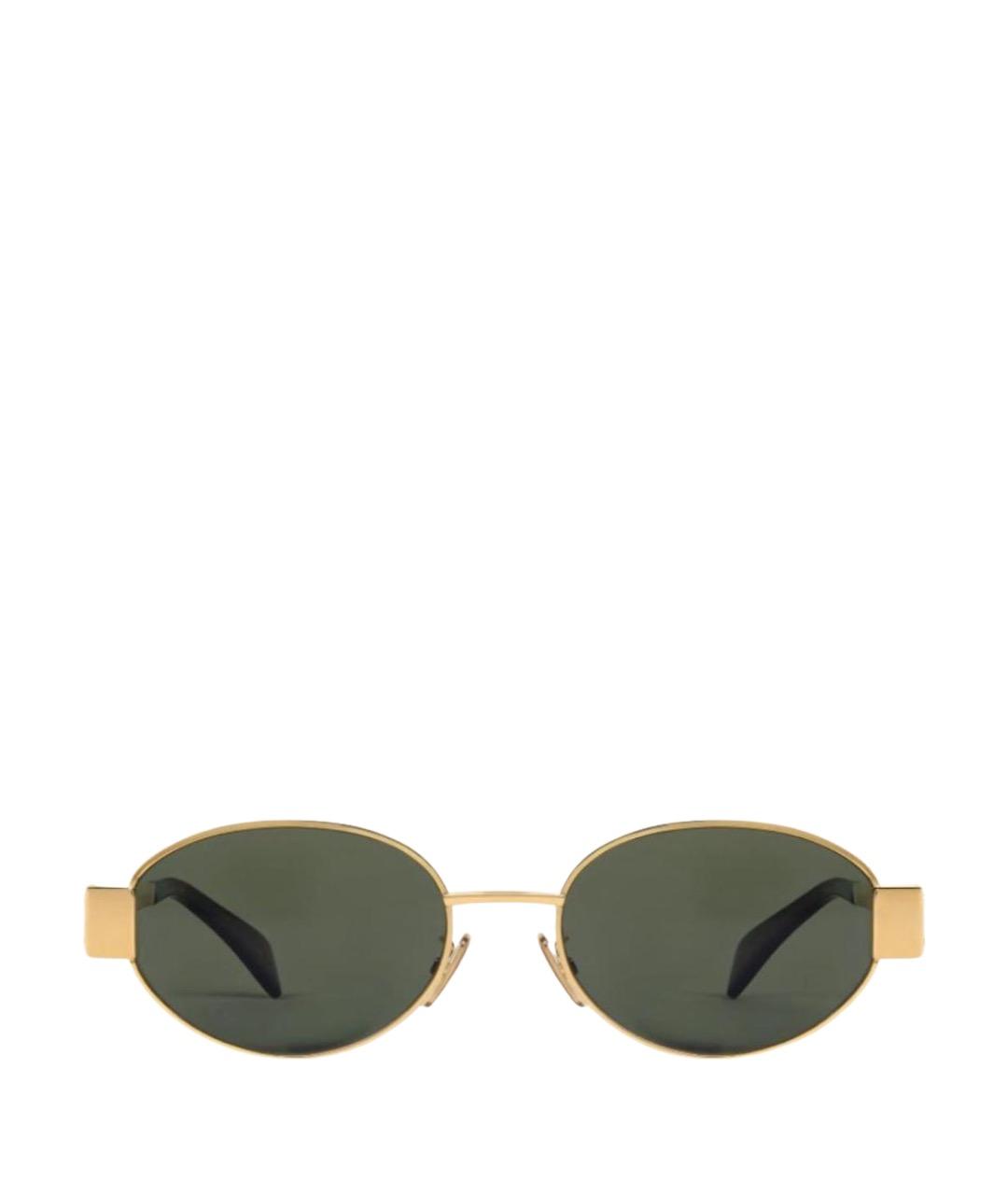 CELINE Золотые металлические солнцезащитные очки, фото 1