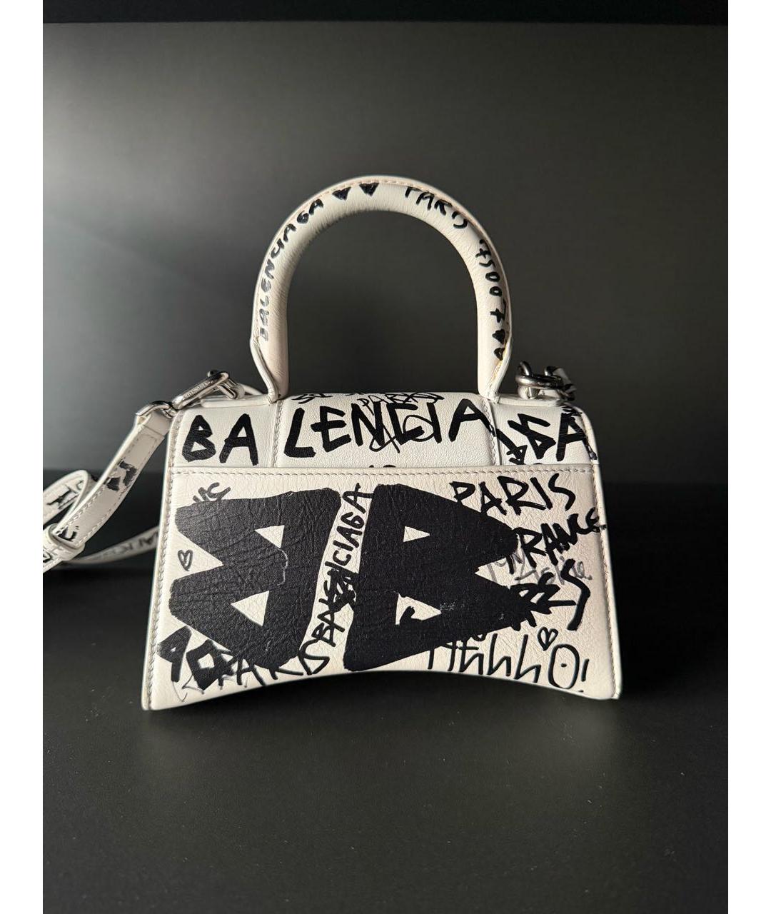 BALENCIAGA Белая кожаная сумка через плечо, фото 3