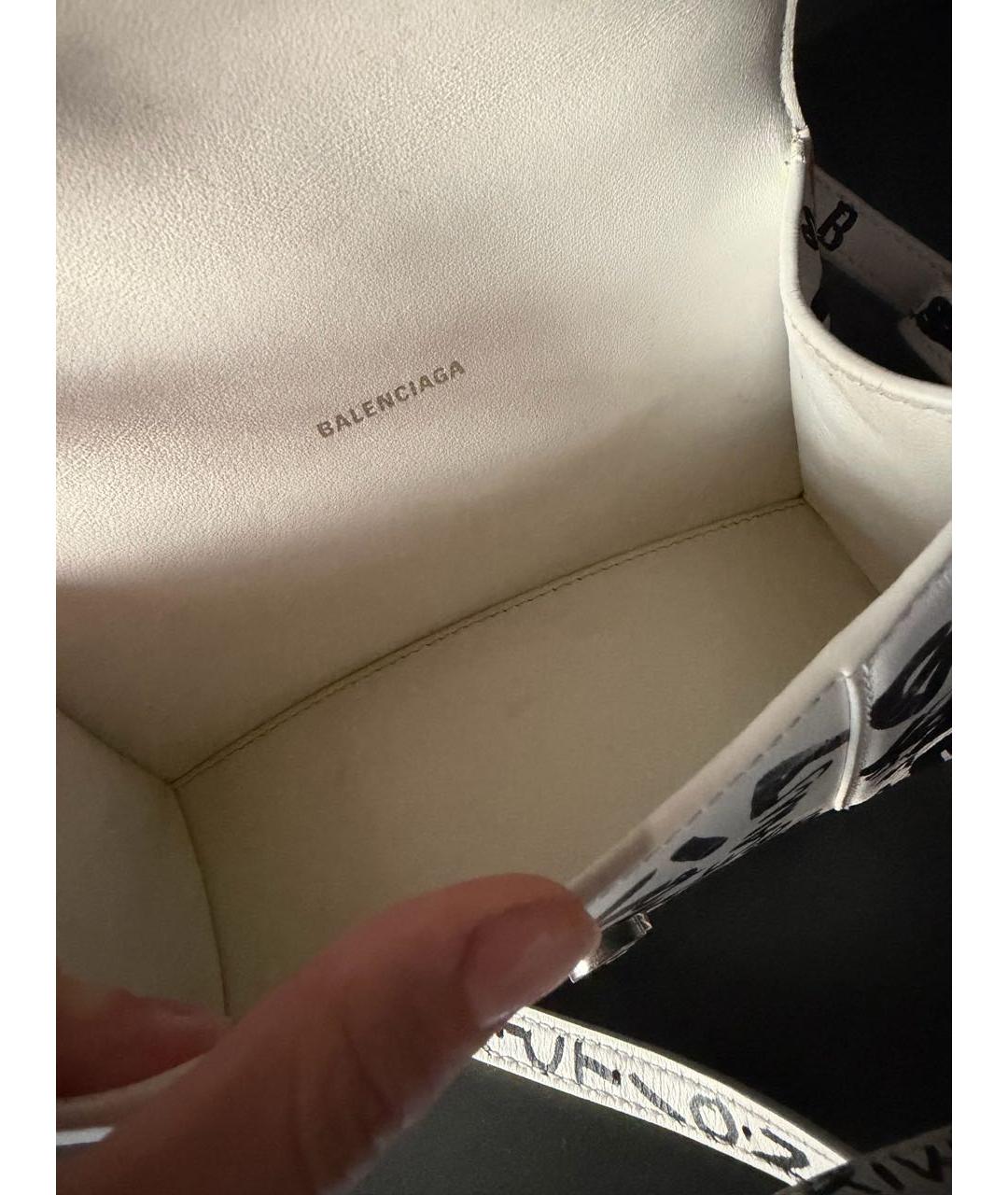 BALENCIAGA Белая кожаная сумка через плечо, фото 4