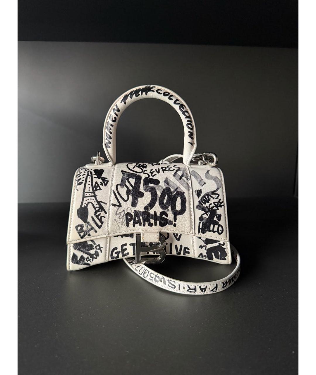 BALENCIAGA Белая кожаная сумка через плечо, фото 7