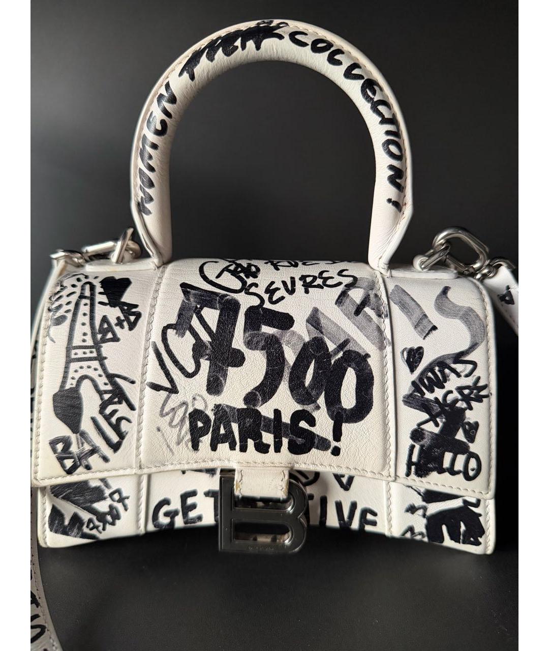 BALENCIAGA Белая кожаная сумка через плечо, фото 5