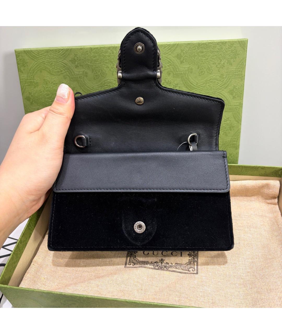 GUCCI Черная бархатная сумка через плечо, фото 7