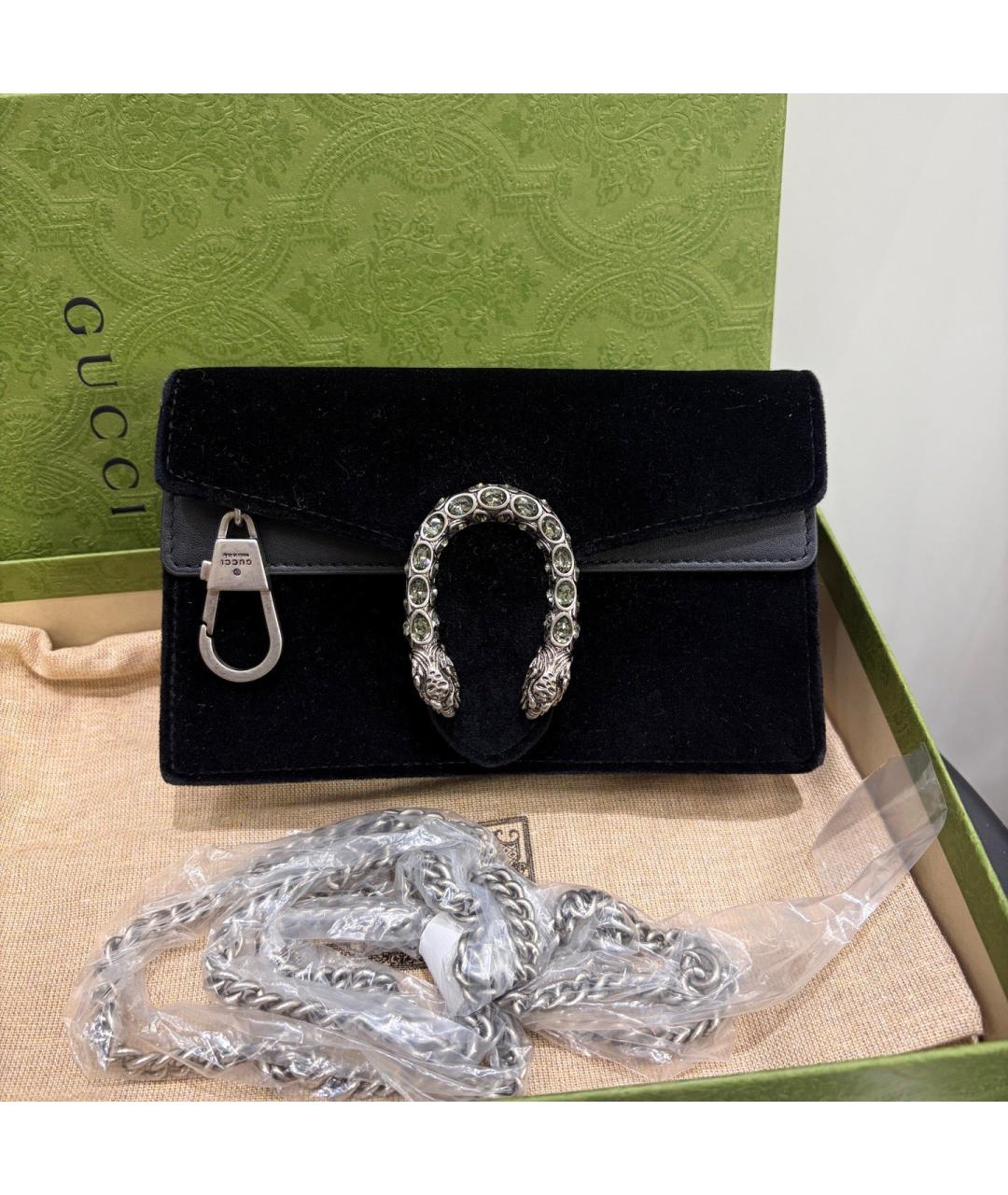 GUCCI Черная бархатная сумка через плечо, фото 9