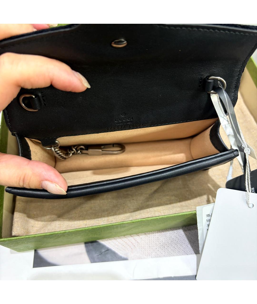 GUCCI Черная бархатная сумка через плечо, фото 8