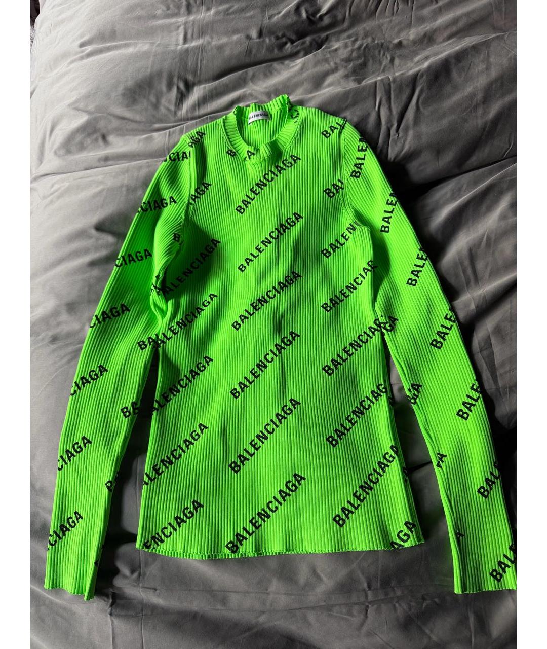 BALENCIAGA Салатовая полиамидовая водолазка, фото 5