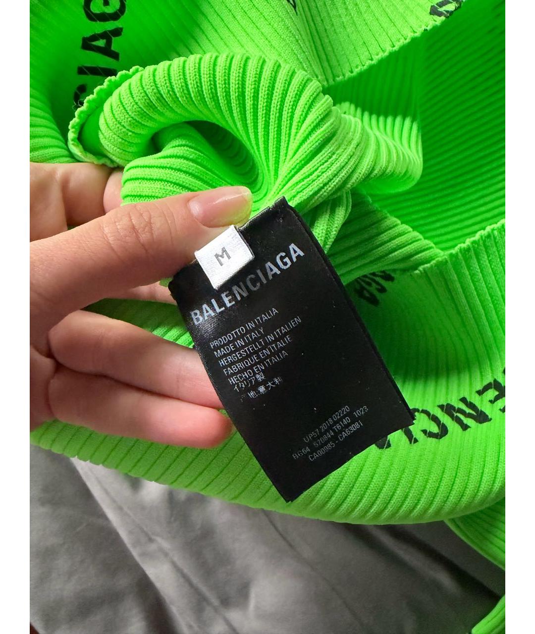 BALENCIAGA Салатовая полиамидовая водолазка, фото 4